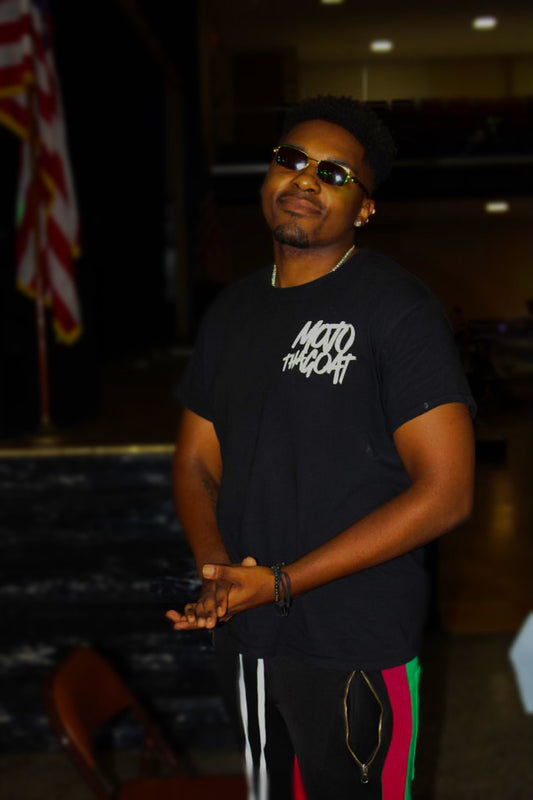 DJ Mojo rocking the Black Mojo Polo tee during his dj set